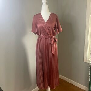 Rose Gold Midi Wedding Guest Dress